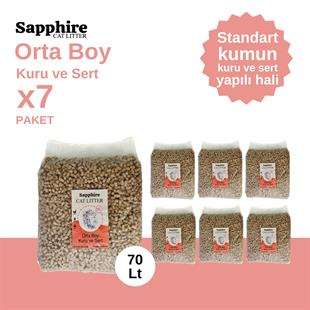 apphire Orta Boy Kuru ve Sert Topaklanan Kedi Kumu 70 Lt (10 Lt x 7 Adet)