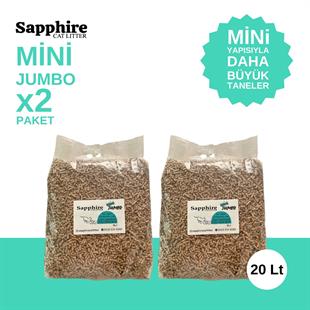 Sapphire Mini Jumbo İnce Taneli Hızlı Topaklanan Kedi Kumu 20 Lt (10 Lt x 2 Adet)
