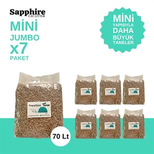 Sapphire Mini Jumbo İnce Taneli Hızlı Topaklanan Kedi Kumu 70 Lt (10 Lt x 7 Adet)
