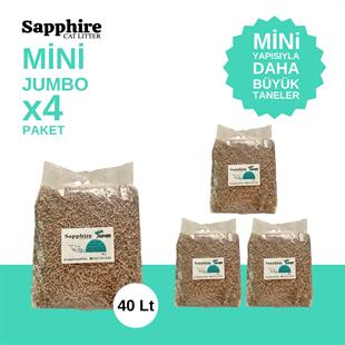 Sapphire Mini Jumbo İnce Taneli Hızlı Topaklanan Kedi Kumu 40 Lt (10 Lt x 4 Adet)