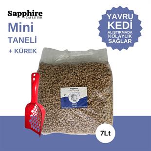 Sapphire Mini Topaklanan Tozsuz İnce Taneli Kedi Kumu 7 Lt + Kürek