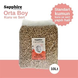 Sapphire Orta Boy Kuru ve Sert Topaklanan Kedi Kumu 10 Lt