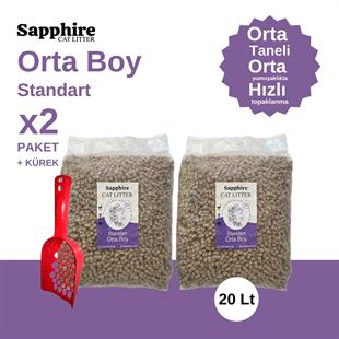 Sapphire Tanışma Kampanyası Kedi Kumu 20 Lt + Kürek (10 Lt x 2 Adet)