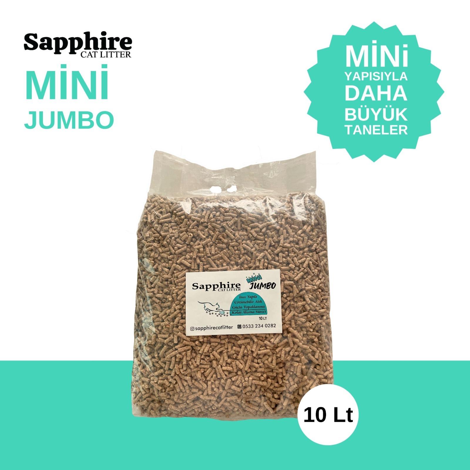 Sapphire Mini Jumbo İnce Taneli Hızlı Topaklanan Kedi Kumu 10 Lt