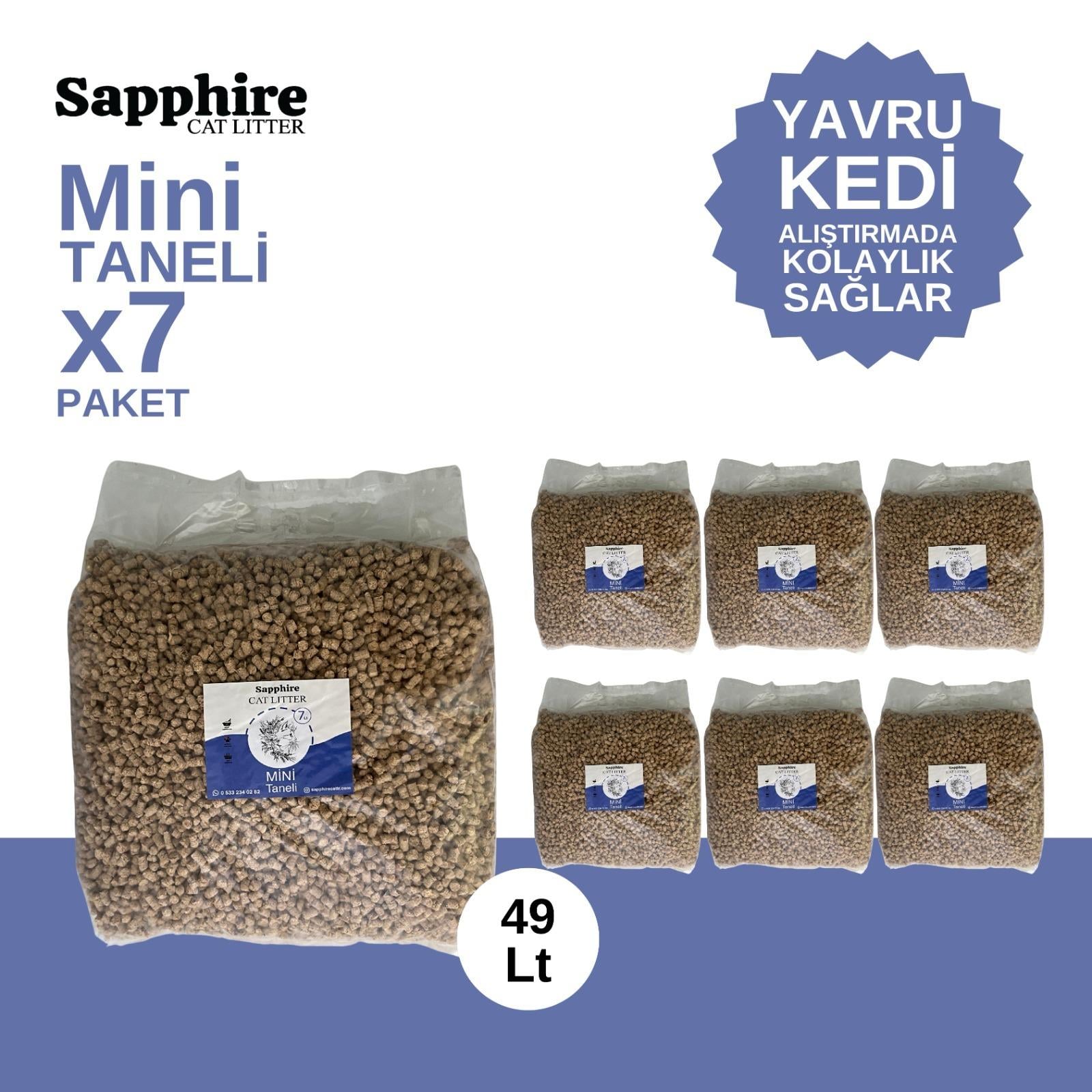 Sapphire Mini Topaklanan Tozsuz İnce Taneli Kedi Kumu 7 Lt