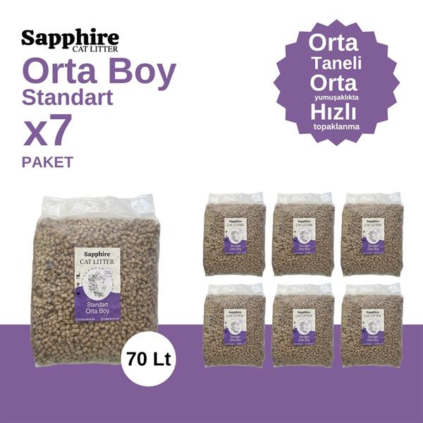Sapphire Standart Orta Boy Orta Taneli Hızlı Topaklanan Kedi Kumu