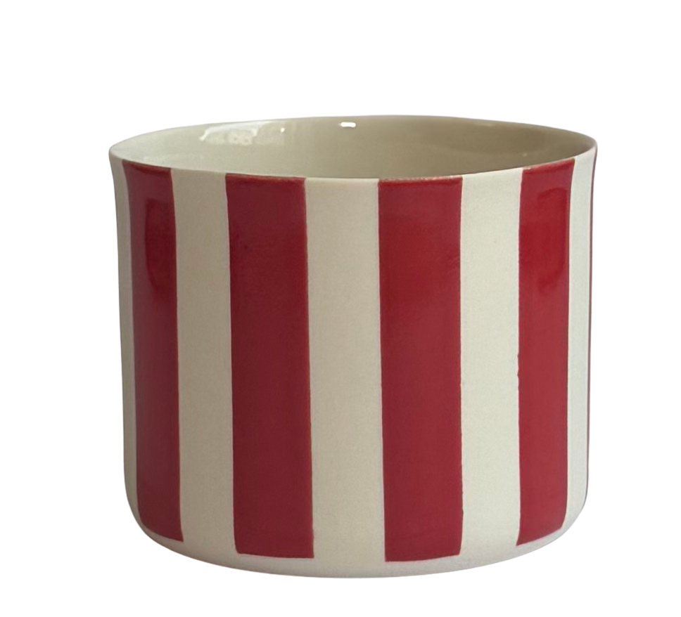 GEO-LINE/MEDIUM-Red PORSELEN BARDAK