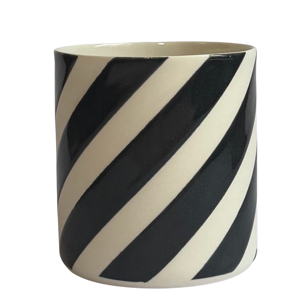 GEO-SPIRAL/LARGE- Black PORSELEN BARDAK