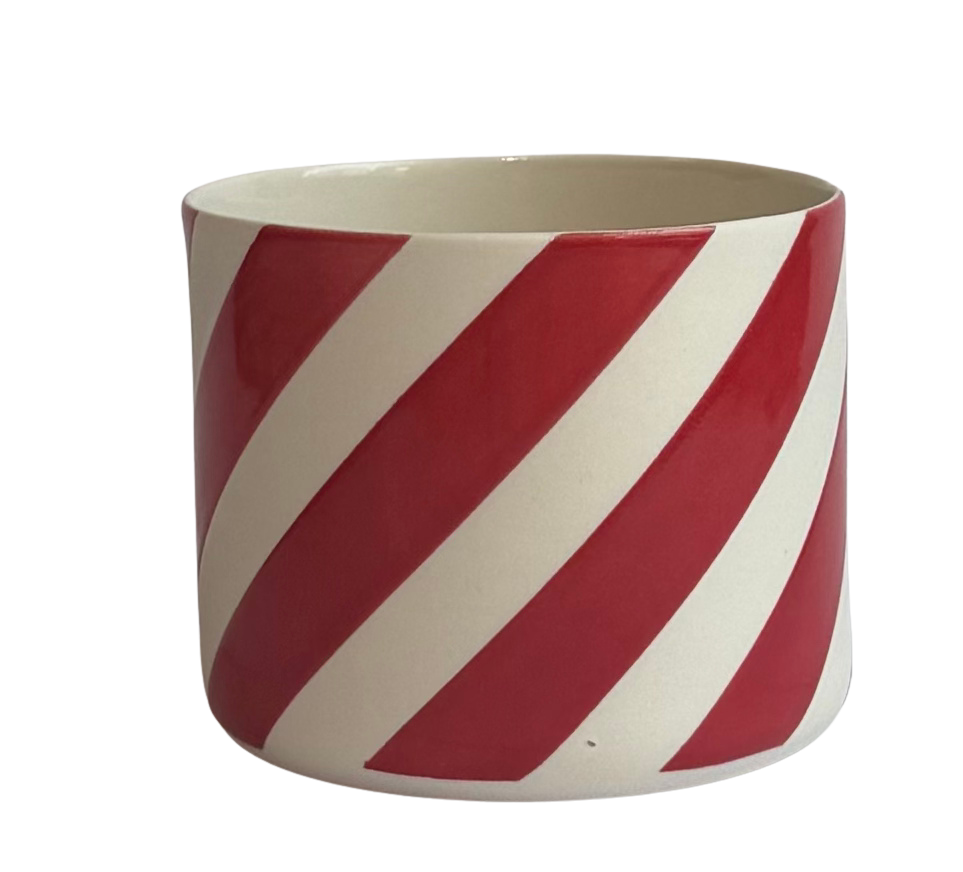 GEO-SPIRAL/MEDIUM-Red PORSELEN BARDAK