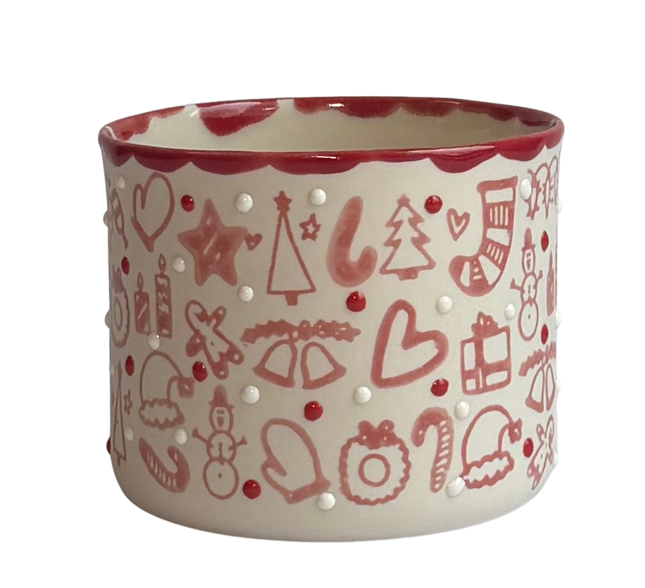 NEW YEAR/MEDIUM- Red PORSELEN BARDAK