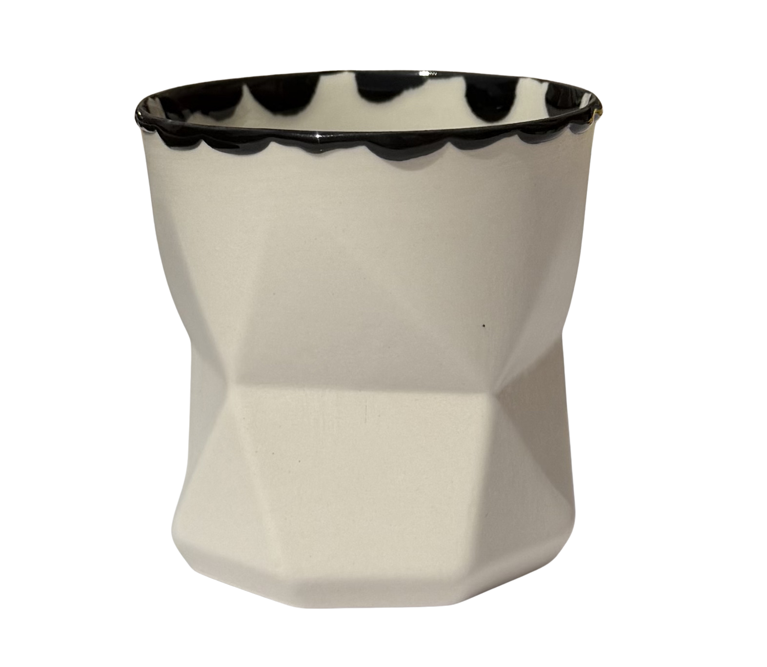 OTTO-WHITE/BLACK RIM PORSELEN BARDAK