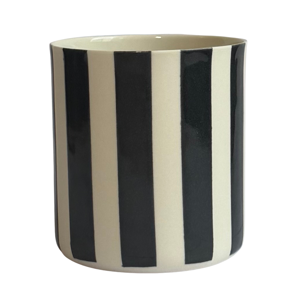 GEO-LINE/LARGE-Black PORSELEN BARDAK