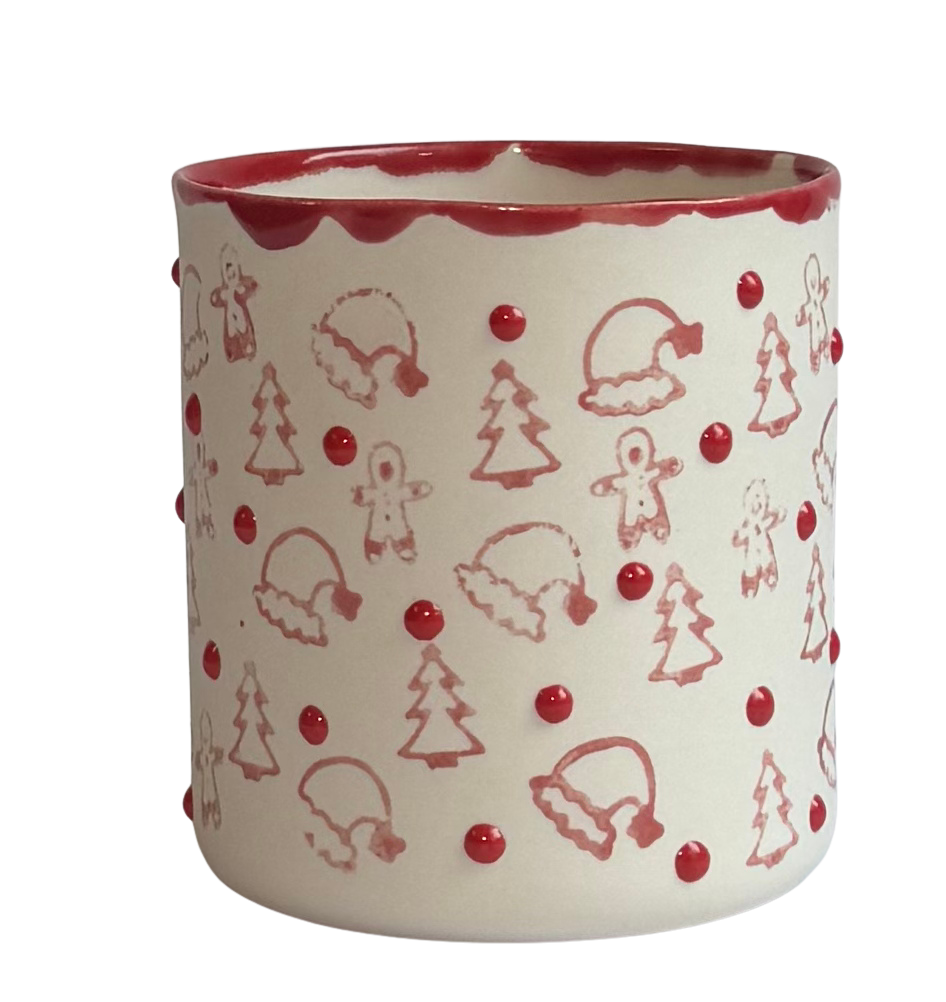 NEW YEAR NO 2/ LARGE- Red PORSELEN BARDAK