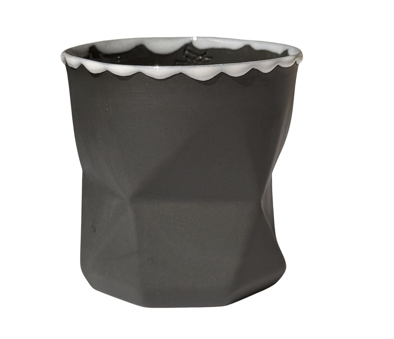 OTTO-BLACK/WHITE RIM PORSELEN BARDAK