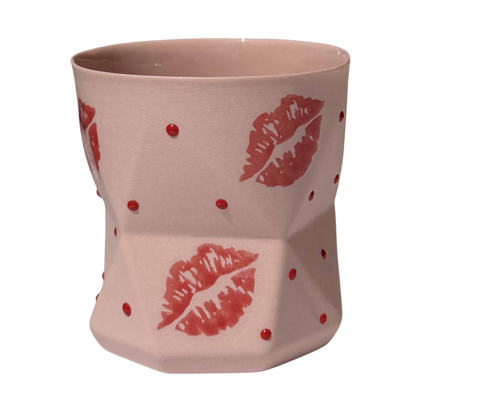 OTTO-PINK KISS/RED DOT PORSELEN BARDAK