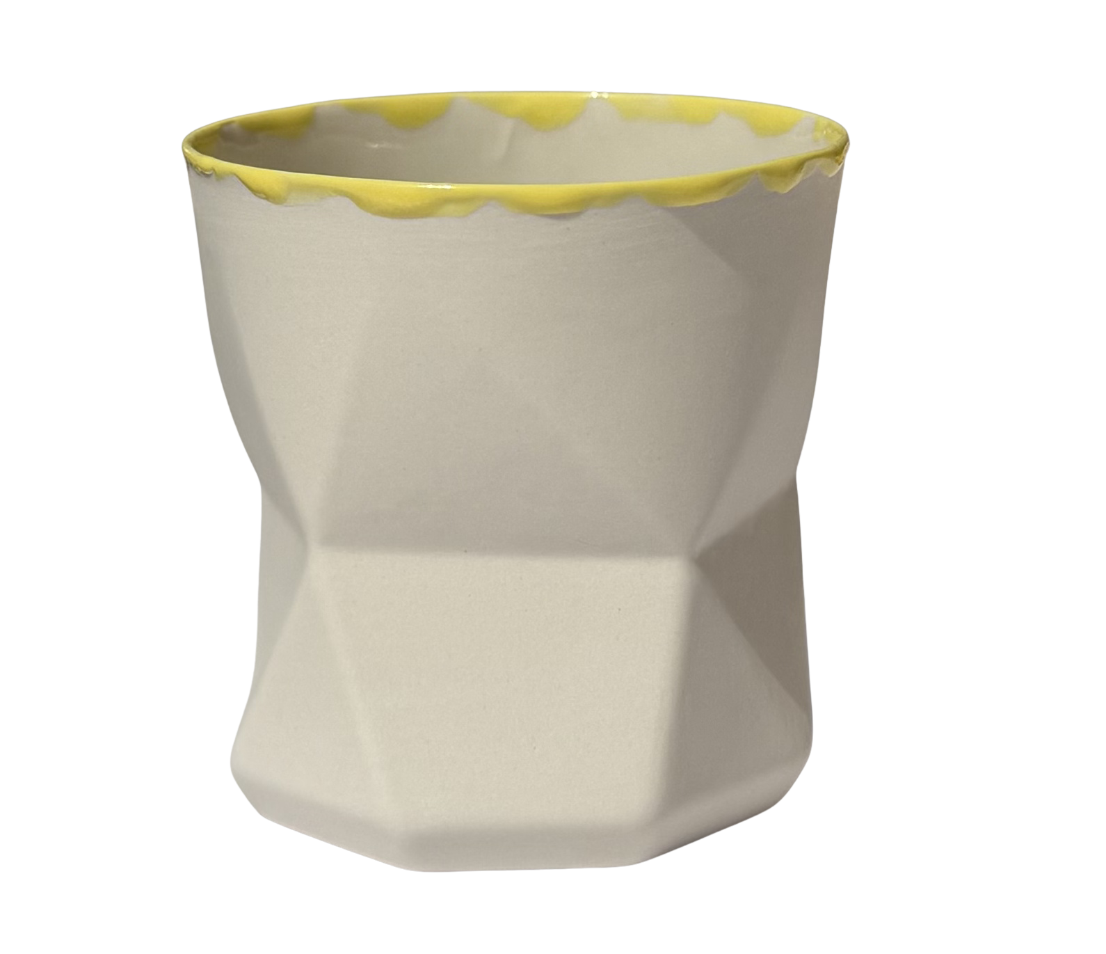 OTTO-WHITE/YELLOW RIM PORSELEN BARDAK