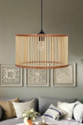 Rustik Serisi Ottoman Bambu Sarkıt Avize 35cm