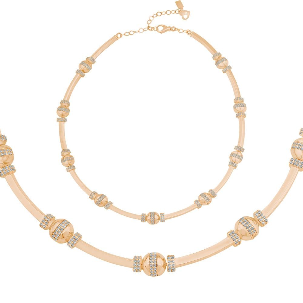 Altın Silindir Tasarım Kolye