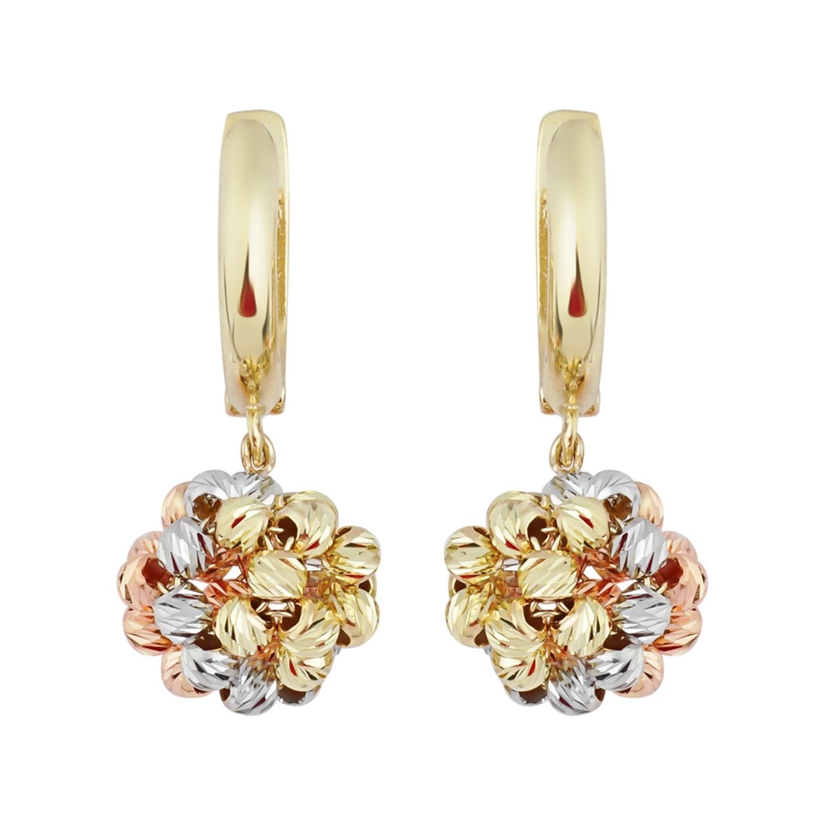 Altın Örme Top Küpe