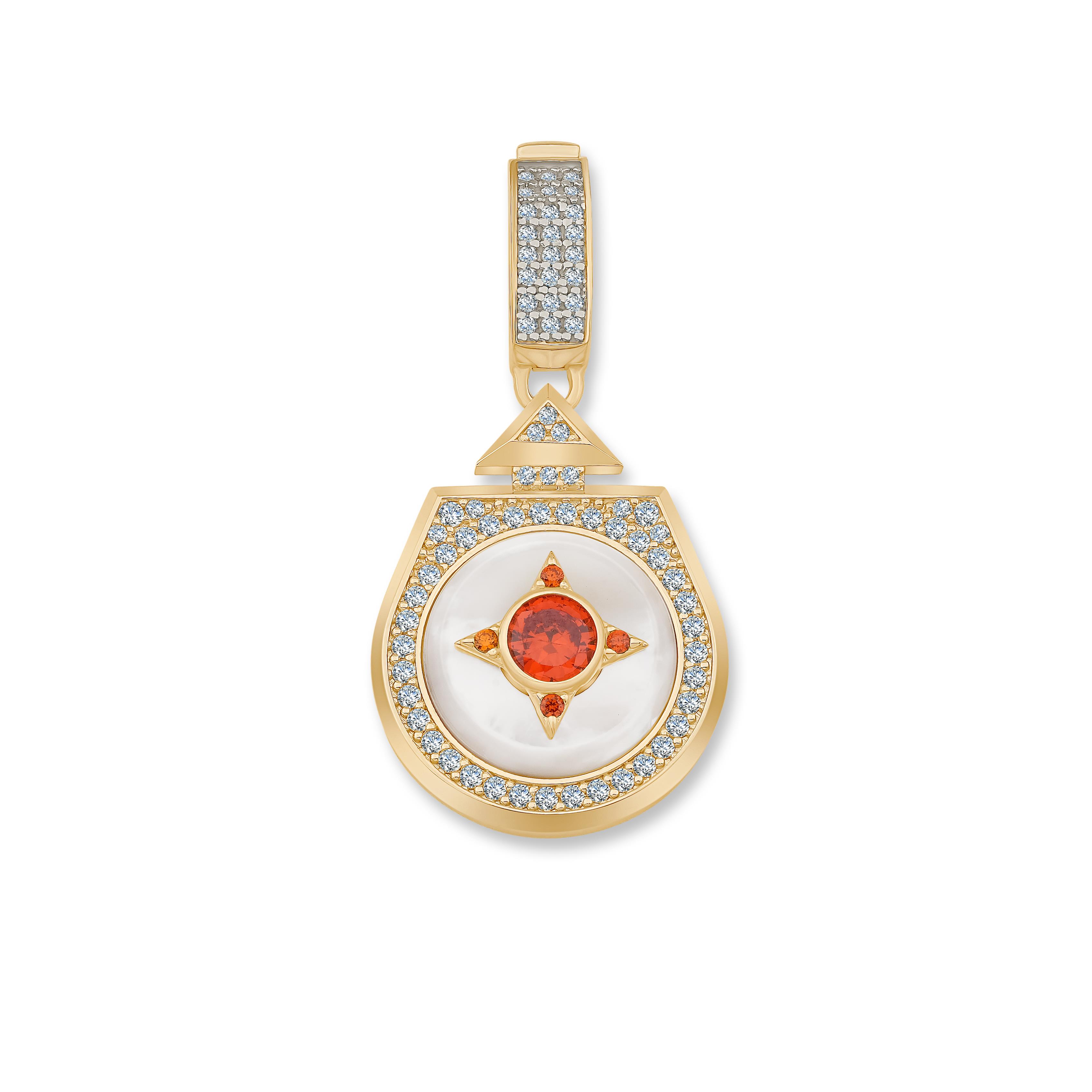 Beş Taşlı Madalyon Charm