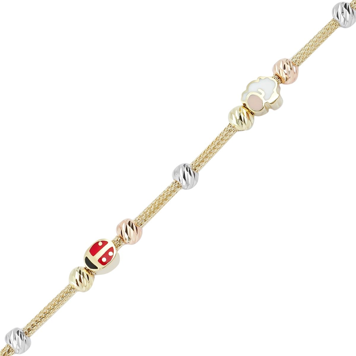 Uğur Böceği Mineli Çocuk Bilekliği