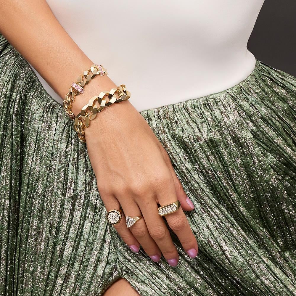 Pembe Taşlı Gurmet Altın Bileklik