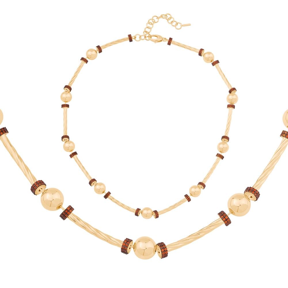 Renkli Taşlı Silindir Kolye