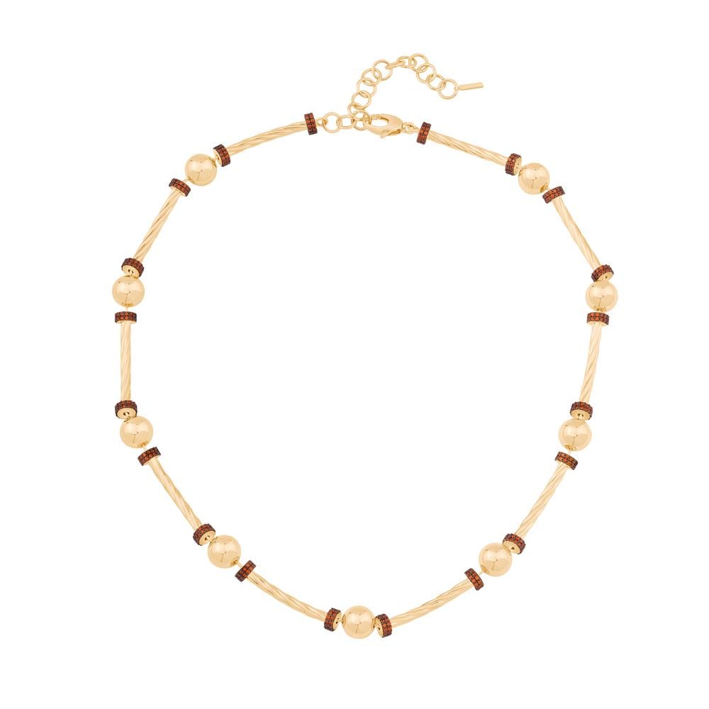 Renkli Taşlı Silindir Kolye