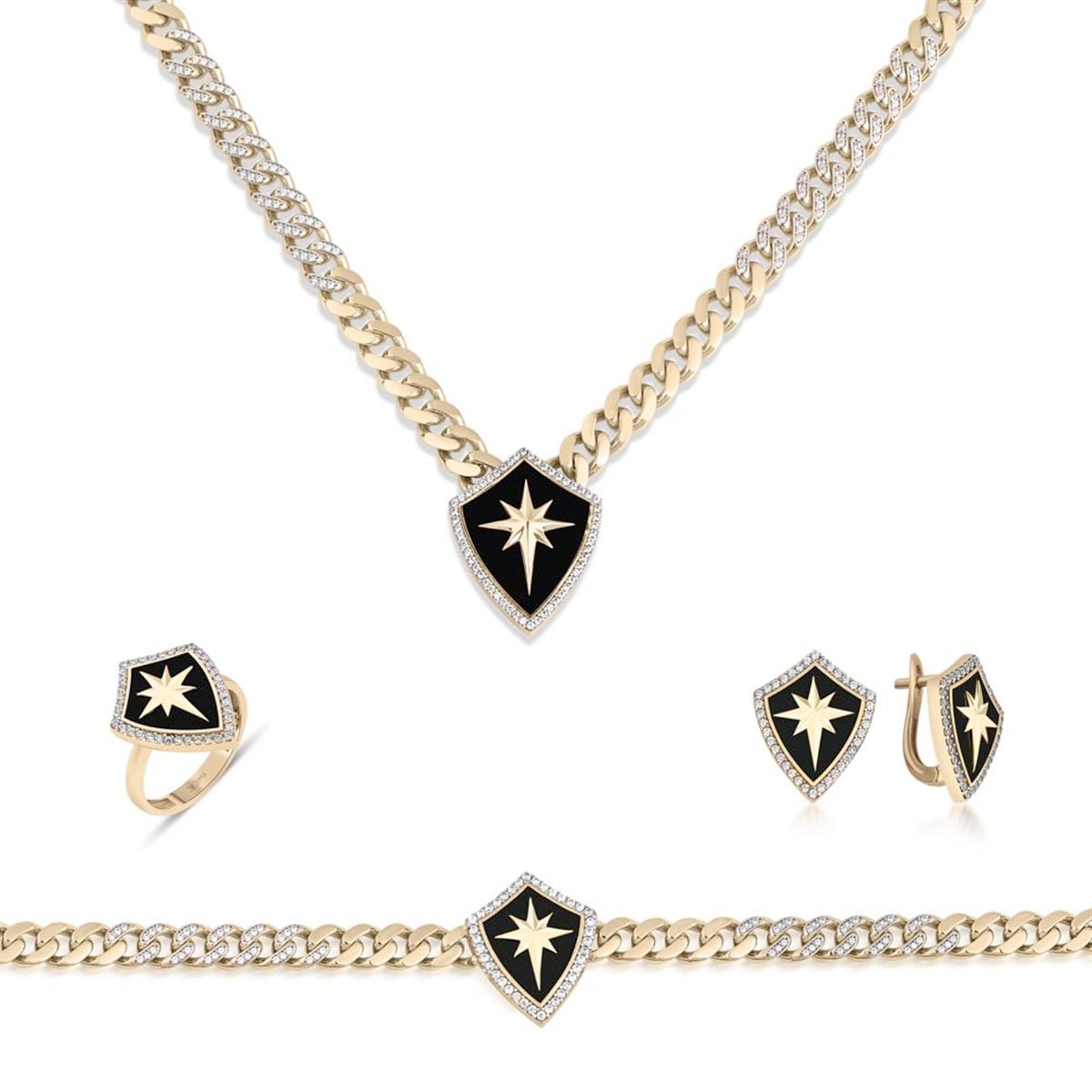 Siyah Mineli Kalkan Figürlü Gurmet Set