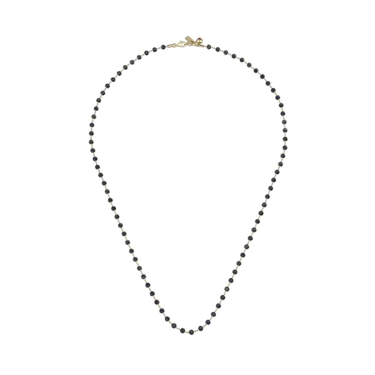 Siyah Top Top Altın Kolye