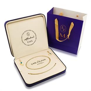 9mm Piramit Taşlı Altın Gurmet Set