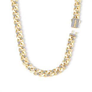 9mm Altın Taşlı Gurmet Zincir