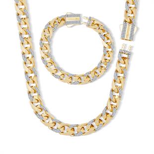 9mm Piramit Taşlı Altın Gurmet Set