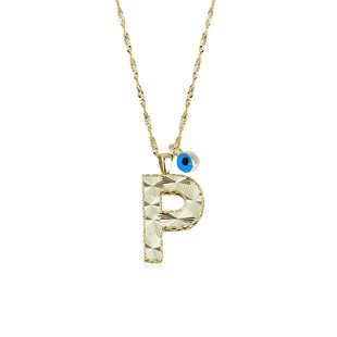 Altın P Harf Kolye