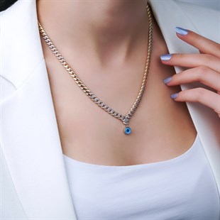 Altın Taşlı Göz Bebeğim Kolye