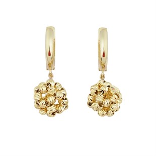 Altın Örme Top Küpe