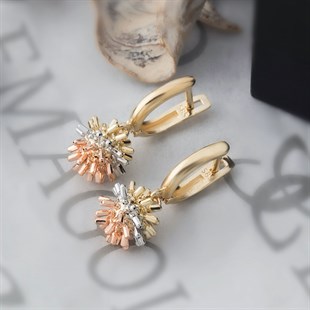 Altın Trend Top Küpe