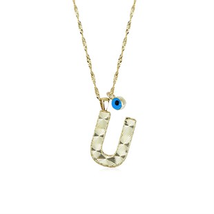 Altın U Harf Kolye