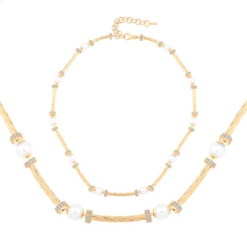 İnci Burgu Silindir Kolye