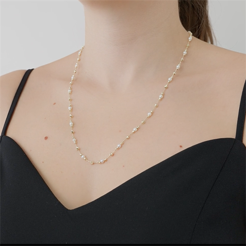 İnci Top Top Altın Kolye