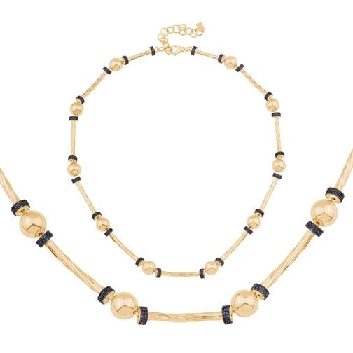 Mavi Taşlı Silindir Kolye