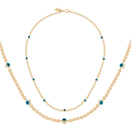 Nazar Boncuklu Top Top Kolye