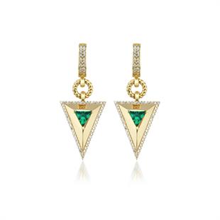 Safir Taşlı Pramit Küpe