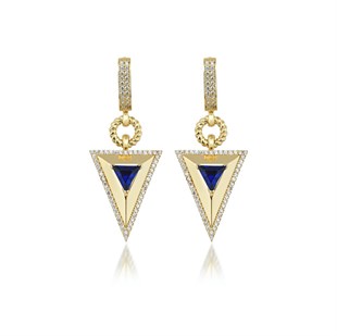 Safir Taşlı Pramit Küpe