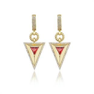 Safir Taşlı Pramit Küpe