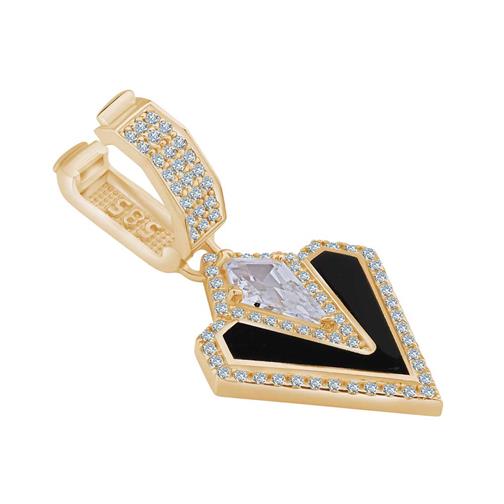 Siyah Mine Taşlı Üçgen Charm