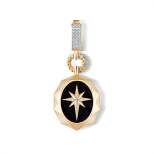 Siyah Mineli Kuzey Yıldızı Kolye Ucu Charm