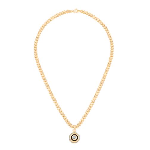 Siyah Mineli Tasarım Kolye 