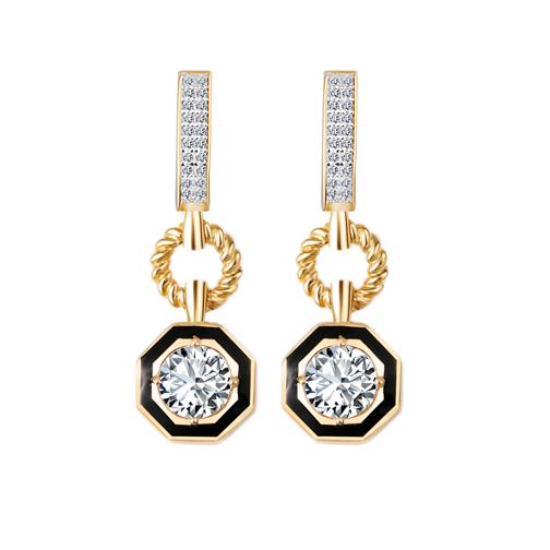 Siyah Mineli Tektaş Küpe