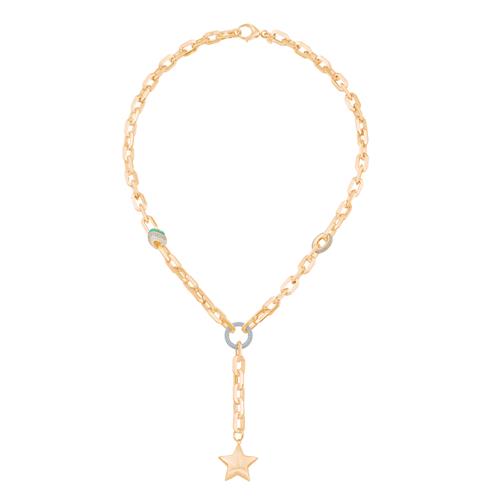 Taşlı Halka Yıldız Kolye 